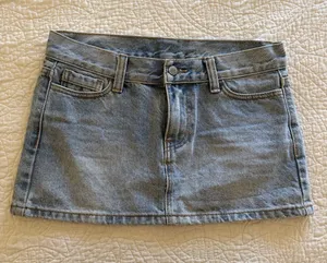 Brandy Melville John Galt Light Blue Denim Ultra Mini Skirt thumbnail 1