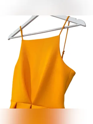 ASOS NWT Orange Fit & Flare Pleated Midi Dress Size 2 Women's thumbnail 4