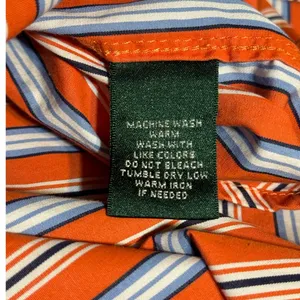 Lauren Ralph Lauren Womens Cotton Button-Up Shirt · Classic Fit · Orange thumbnail 7