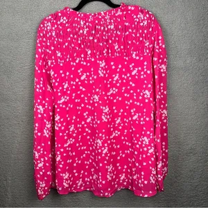 Dokotoo Top Womens XL Pink Alicia Floral Print Smocked Chiffon Blouse Bohemian thumbnail 3