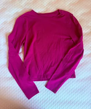 Old Navy Women's Long-Sleeve Crewneck Top - Bright Magenta thumbnail 1