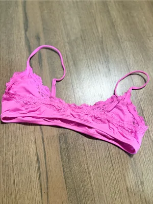 Skims Pink lace bralette with adjustable straps. Size: XL thumbnail 5