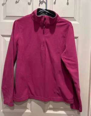 Danskin Now Womens Pink Fleece 1/4 Zip Pullover Sweatshirt L G 12 14‎ Gorpcore thumbnail 1