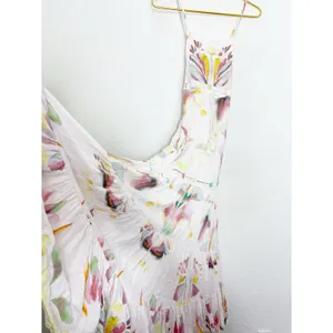 Free People Sounds Of Spring Maxi Dress Size 6 Ivory Watercolor Bib Overall thumbnail 11