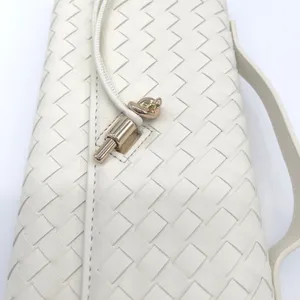 Few Moda East West Woven Clutch Bag Crossbody Cream Toggle Minimalist Chic Vegan thumbnail 6