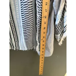 Natural Reflections Blue Striped‎ Frayed Kimono Wrap L/XL Coastal Cardigan thumbnail 8