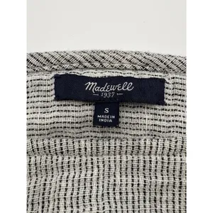 Madewell Double Faced Top Women‎ Small Linen Cotton Gray Black Boho Pockets thumbnail 4