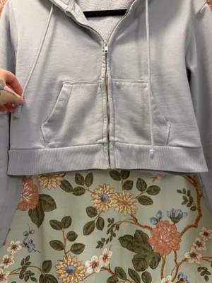 Brandy Melville Light Blue Zip-Up Hoodie thumbnail 4