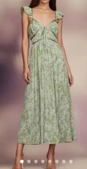 En Saison Sedna Pleated Floral Maxi Dress Small thumbnail 1