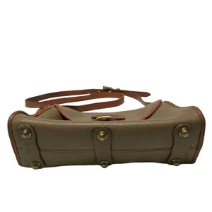 Dooney & Bourke Vintage Essex saddlebag‎ taupe & cognac AWL pebble crossbody bag thumbnail 12