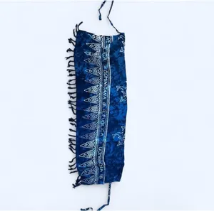 Blue Dominican Republic Wrap Skirt Swimsuit Coverup thumbnail 2