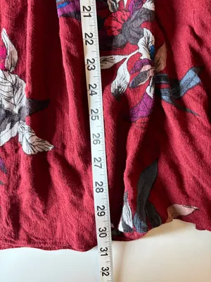 Free People Women's Electric Orchid Print Swing Tunic Mini Dress Red Size Medium thumbnail 3