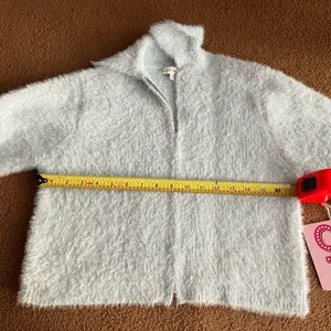 NWT Hazel Moon blue zipped fuzzy sweater XS thumbnail 9