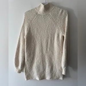 Aerie Cream Wool Oversized Popcorn Texture‎ Mock Neck Sweater thumbnail 3
