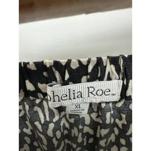 Ophelia Roe Midi Skirt Women XL Black‎ Cream Cinch Ruffle Chic Feminine Milkmaid thumbnail 4