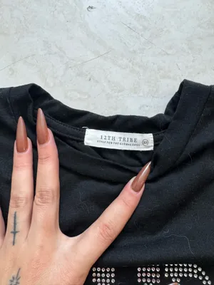 Black Rhinestone Howdy Tee 12th Tribe Crop thumbnail 3