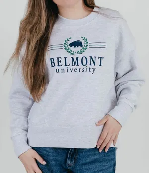 League Belmont University Sweatshirt Large Gray Fleece‎ College Graphic Pullover thumbnail 1