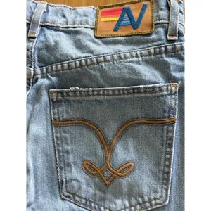 Aviator Nation Gypsy Jeans Size 29 In Vintage Blue High Rise Wide Leg Distressed thumbnail 9