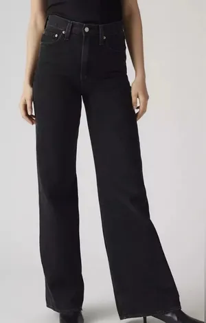 Levi’s Ribcage Wide Leg Black Jeans thumbnail 1