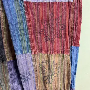 Patchwork Jogger Pants Travel Hippie Purple Red Blue Elastic Waist Cotton Nepal thumbnail 13
