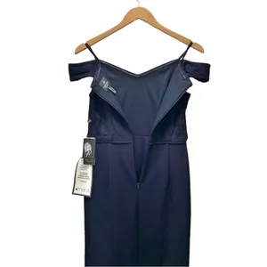 NWT Adrianna Papell Size 2 Navy Lace Off Shoulder Mermaid Formal Gown Dress thumbnail 9