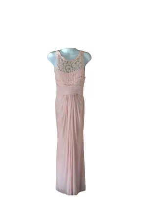 David’s Bridal Soft Pink Bridesmaid Formal Chiffon Gown Size 4 Wedding Event thumbnail 2