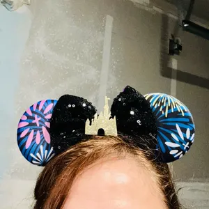 Disneyland Fireworks Cinderella Castle design Minnie Mouse ears headband thumbnail 4