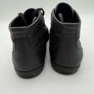 Gucci GG Guccissima Women's Leather High Top Sneakers Black Casual 38.5 8.5 thumbnail 3
