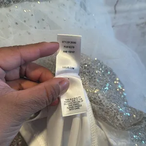 Lulus Dress Medium Sparkling White Tulle Ballerina Dream Cream Gold Skater Dress thumbnail 11