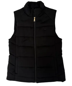 Ralph Lauren‎ Quilted Vest Womens Medium Black Full Zip LRL Logo thumbnail 1