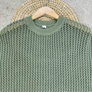 Old Navy Women’s Long-Sleeve Cropped Crochet Sweater Rib Knit Weeping Willow M thumbnail 5