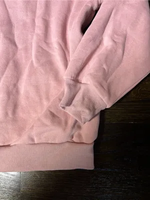 Trendy Queen Pink Quarter-Zip Fleece Mock Neck Sweatshirt Large thumbnail 5