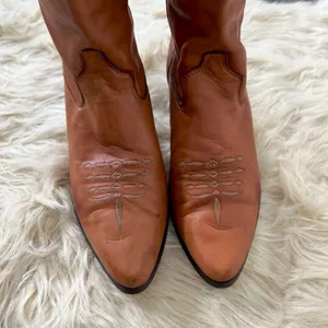 Laredo VTG Brown Leather Fringe Tassel Medallion Cowgirl Western Boots US 7.5 thumbnail 3