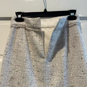 Ann Taylor Petite Pencil Skirt Beige Tweed Lined Fringe Hem‎ Career Size 0P thumbnail 6