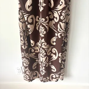 Abercrombie & Fitch Short Puff Sleeve Cutout Maxi Dress Brown Tan Floral Pattern thumbnail 12