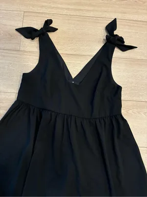 Pomander Place x Tuckernuck Black Sleeveless Tie Bow Mini Dress Size M thumbnail 3
