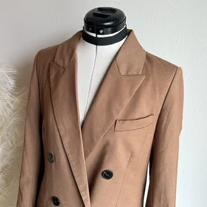 Zara Brown Tan Double Breasted Oversized 90s minimalist Blazer thumbnail 10