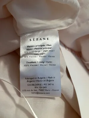 Sézane Strapless Blouse Elian /Tube Top Ecru size 38 US6 New with tags thumbnail 7