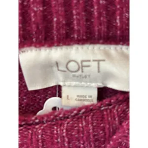 LOFT‎ Outlet Womens Magenta Pink Marl Mock Neck Pullover Sweater Large 794372 thumbnail 3