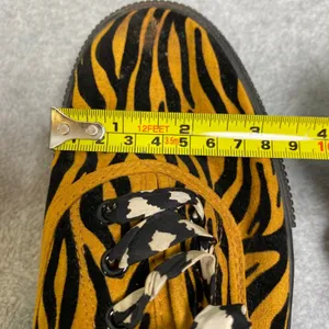 Mango Monki Zebra Print Platform Sneaker‎ Women's Size 9 Yellow Black Animal Lace FLAW thumbnail 14