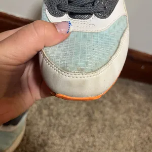 Nike Blue and Orange Athletic Shoes Air Max 1 thumbnail 7