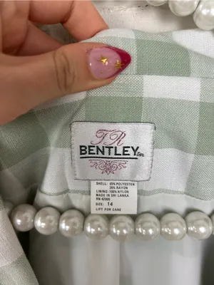 JR Bentley Green Check Gingham Plaid Blazer Size 14 thumbnail 7