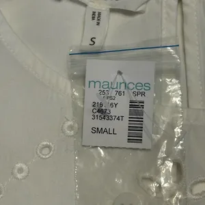 Maurices White Eyelet 100% Cotton Blouse size Small NWT thumbnail 7