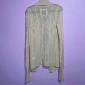 Abercrombie & Fitch Y2K Cable Knit Cardigan Women S Shawl Collar Preppy Coastal thumbnail 6