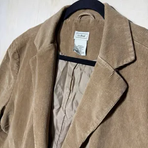 L.L.Bean‎ Women's Corduroy Blazer Jacket Tan Brown Stretch Casual Size 18 Petite thumbnail 2