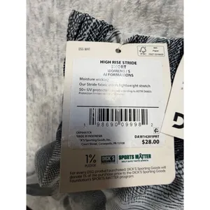 DSG Womens High Rise Stride Athletic Shorts Black White Abstract Print Small NWT thumbnail 6