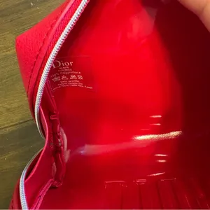 Dior Red Cosmetic Bag Hot Clutch Bag Make Up Case Travel Pouch Logo Small thumbnail 6