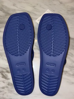 NWT Crocs Miami Toe Loop Strappy Sandals W10 Blue Lightweight Jelly Flat thumbnail 3