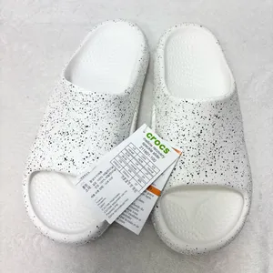 CROCS Mellow Recovery Speckle White and Black Slide Sandal W8‎ / M6 thumbnail 4