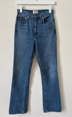 Agolde Vintage High Rise Flare Medium Wash Size 25 Cotton Retro Bohemian Denim thumbnail 1